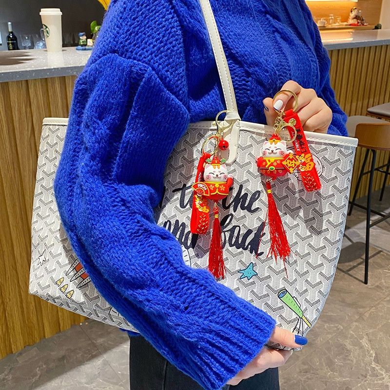 Móc Khóa Hình Mèo May Mắn Dễ Thương