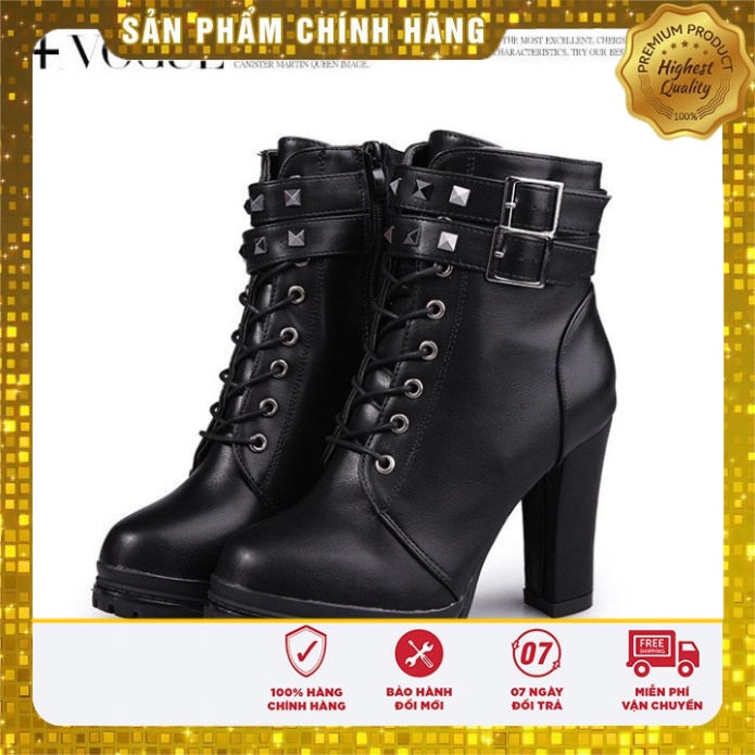 Giày Bốt Nữ HÀNG in trước gót cao Cột Dây Đế Cao 10Cm G023 - Có hình thật