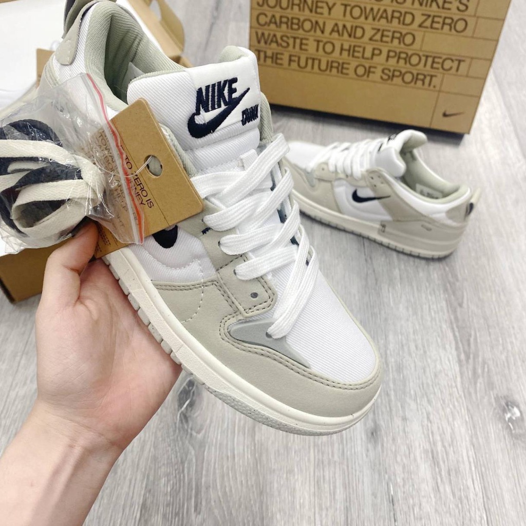 Giày SB Dunk Low Disrupt 2 Pale Ivory Màu Xám Trắng - Bản Cao Cấp Fullbox và Phụ Kiện