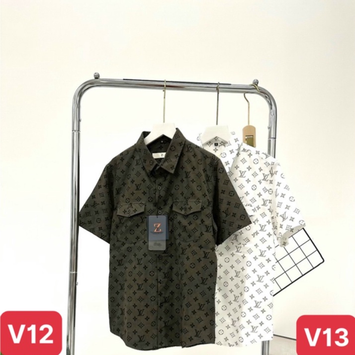 Áo sơ mi nam cao cấp chất liệu cotton đẹp màu xanh trắng ngắn tay kiểu dáng hàn quốc ADO18 mẫu mới