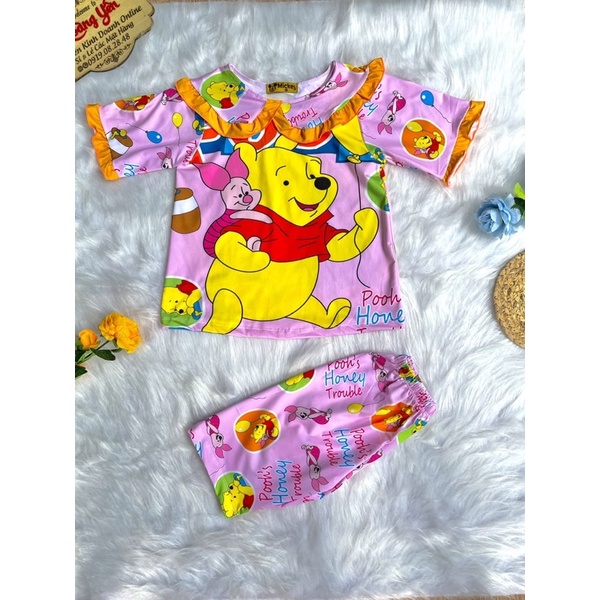 Bộ thun lạnh lửng bé gái