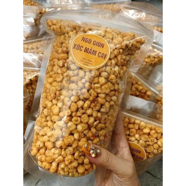 500g Ngô xóc mắm ớt, ngô nếp sấy giòn cay, bắp sấy cay