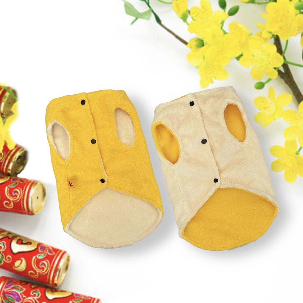 Áo lông gile 2 mặt cổ tròn đẹp thời trang cute cún và mèo thương hiệu TPEST