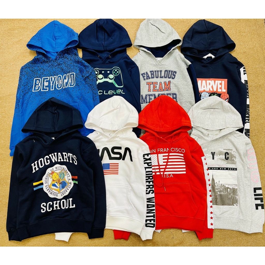 Áo hoodie nỉ bông HM xuất dư xịn bé trai 5-16 tuổi...