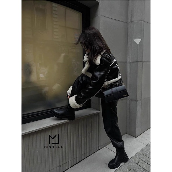 Áo khoác da trần bông siêu ấm