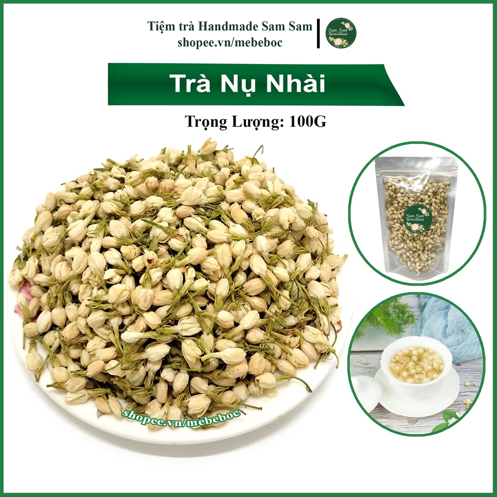 Trà nhài khô nguyên nụ sấy lạnh giúp giảm cân, làm đẹp da chống lão hóa - 100g Sam Sam