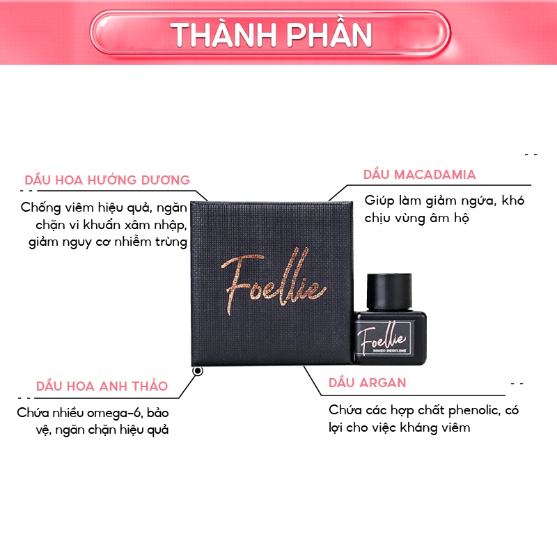 Nước Hoa Vùng Kín Foellie, Nước Hoa Cô Bé Hương Thơm Quyến Rũ, Ngọt Ngào Lôi Cuốn, Lưu Hương Cực Lâu5ml Nh01