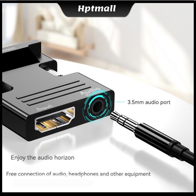 Bộ Chuyển Đổi Vga Sang Hdmi 1080p Hd Tương Thích Với PS4 / PC / Laptop / Tv / Máy Chiếu