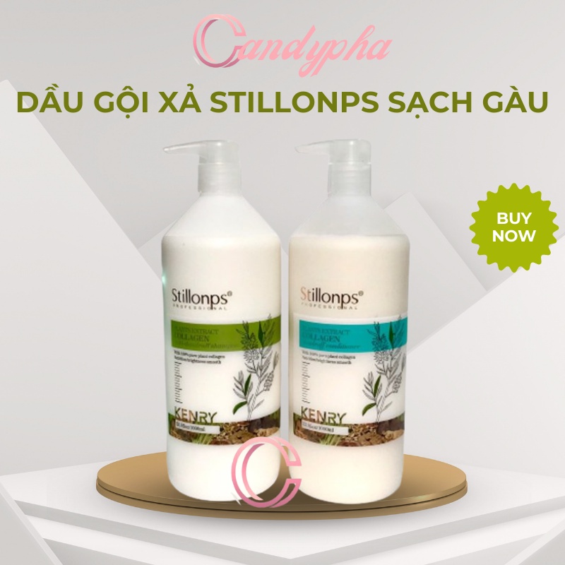 Dầu gội xả dưỡng sinh Stillonps 1000ml kiềm dầu sạch gàu chống lão hóa da đầu phục hồi nang tóc chống cảm cúm đau đầu