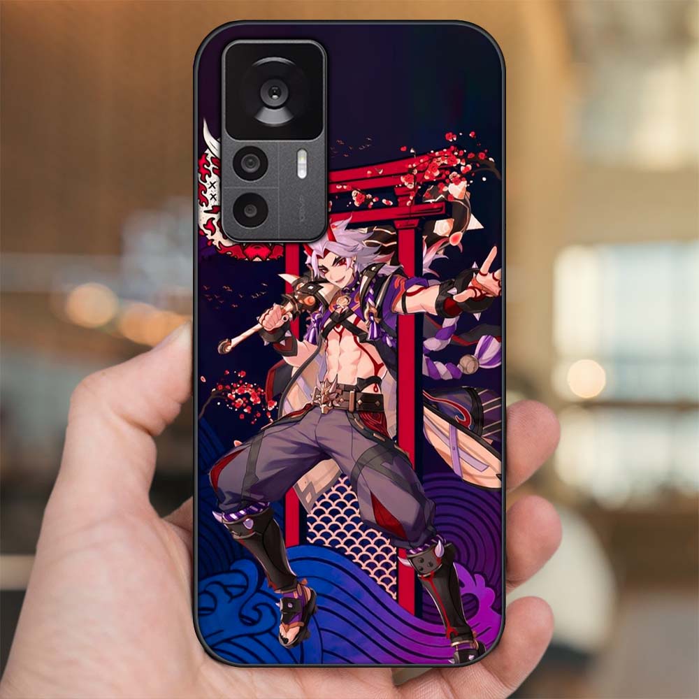 Ốp lưng Xiaomi 12T Pro viền đen in hình Arataki Itto Genshin Impact