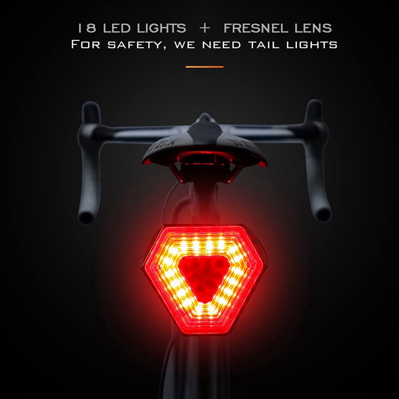 Đèn LED Đuôi Xe Đạp Thông Minh Bằng ABS Phát Hiện Phanh Tự Động Kèm Sạc USB Tiện Dụng Chất Lượng Cao