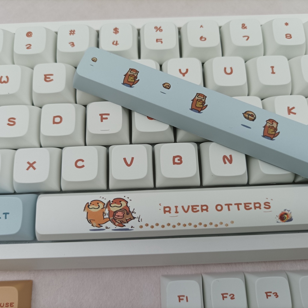 Bộ 128 Nút Bàn Phím Cơ XDA PBT 127 Phím In Hình Động Vật Nhuộm Màu Nước