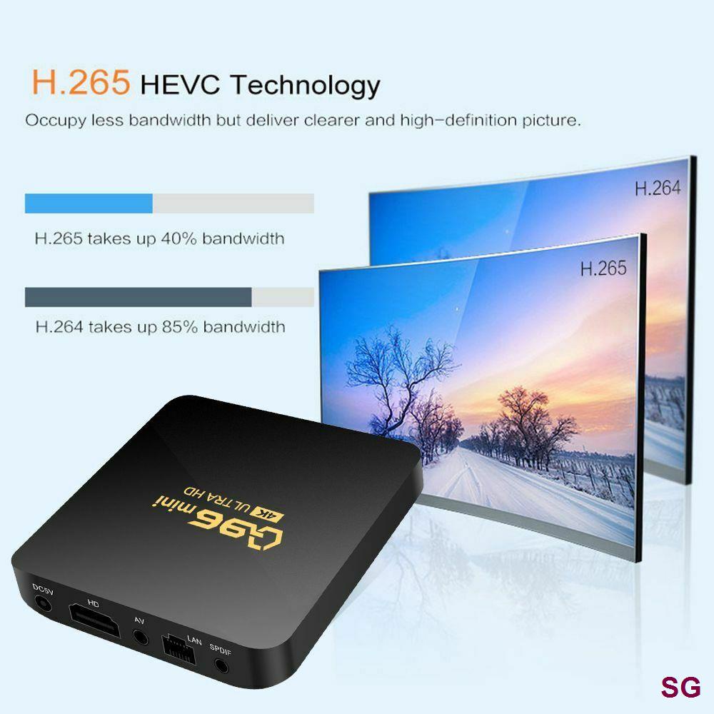 Tv Thông Minh Q96 mini Android 10.0 Amlogic S905L 2.4G WIFI 4K 8 + 128GB Và Phụ Kiện