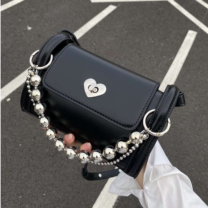 Túi Xách Đeo Chéo Có Khóa da PU Trụ Và Dây Xích Thời Trang Mới 2022 FT7322