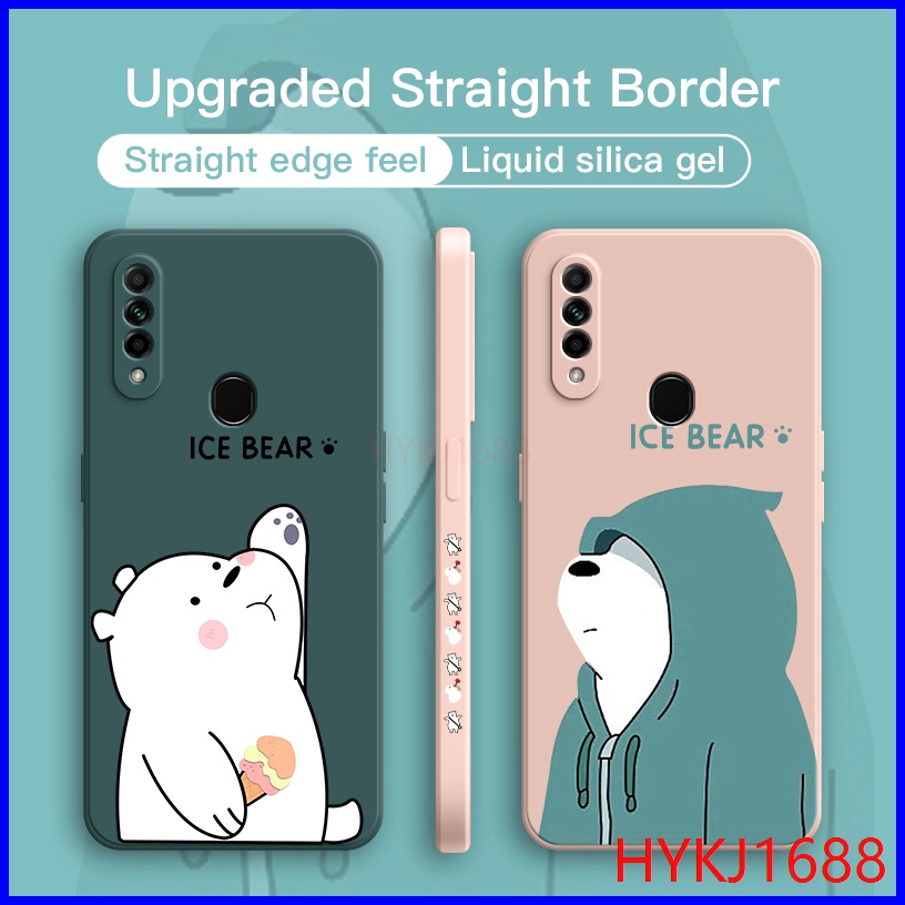 Ốp lưng OPPO A31 2020 Ốp Điện Thoại tpu Silicon Hình Gấu Và Mũ Cho OPPO A31 2020 HBX