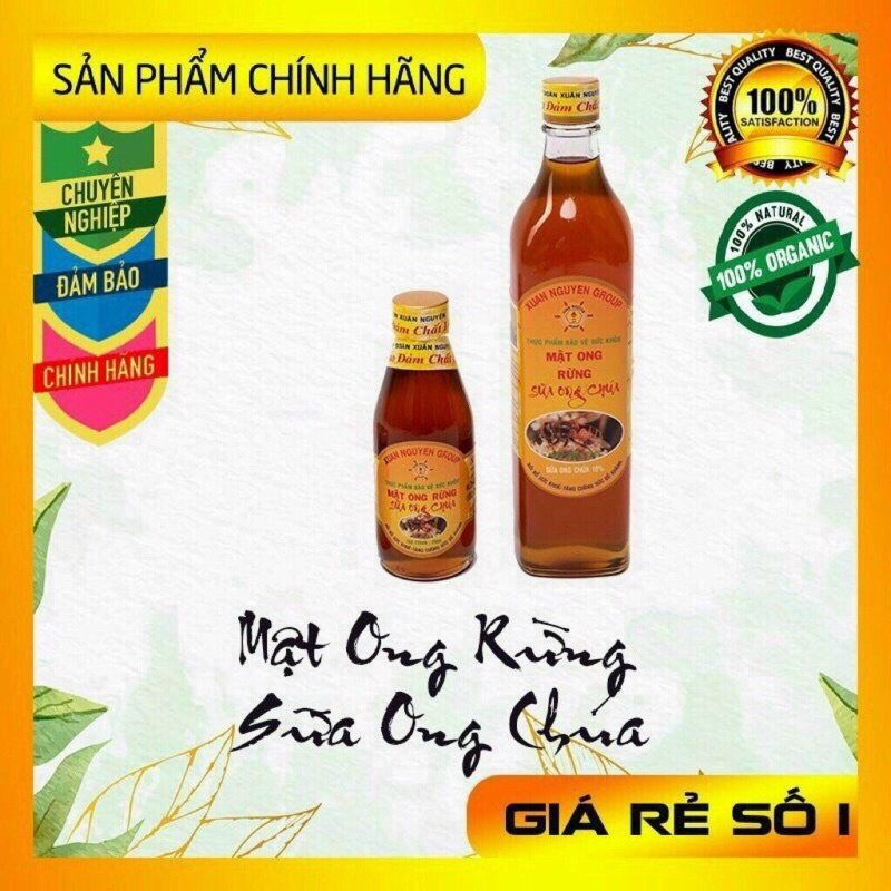 Mật ong rừng sữa ong chúa hiệu Xuân Nguyên, chai thủy tinh 500ml / 200ml