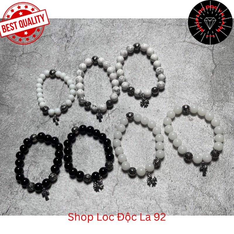 Vòng Tay Hạt Đá Thiên Nhiên Phối Charm Chrome Hearts - Shop Lộc Độc Và Lạ 92