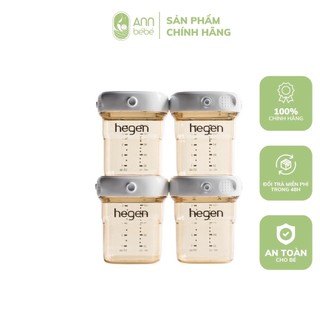 Bộ 4 bình trữ sữa hegen ppsu 150ml - white / bình trữ sữa cho bé cao cấp an toàn chính hãng | annbebe
