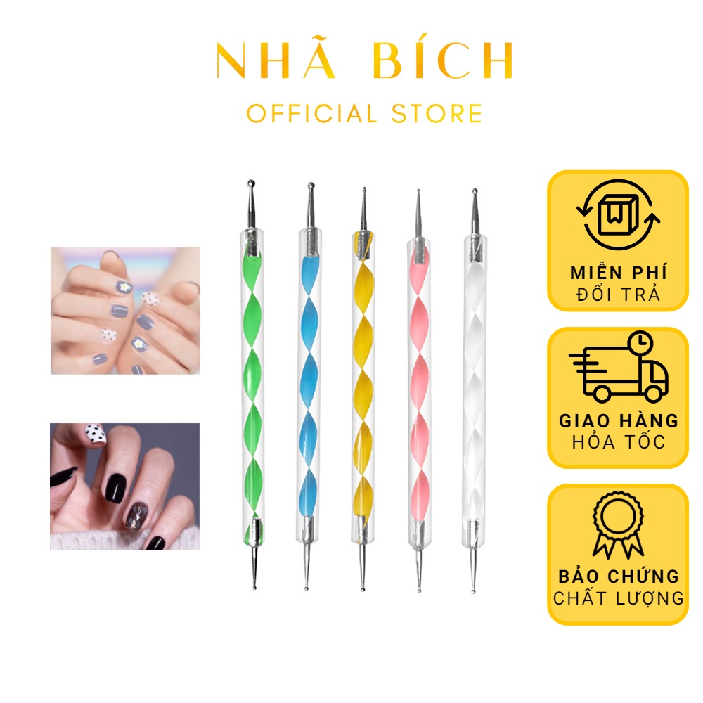 Bút chấm bi nail vẽ móng set 5 cây