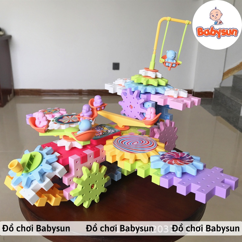 Đồ chơi xếp hình chuyển động 83 chi tiết, Lego bánh răng sáng tạo phát triển trí tuệ cho bé