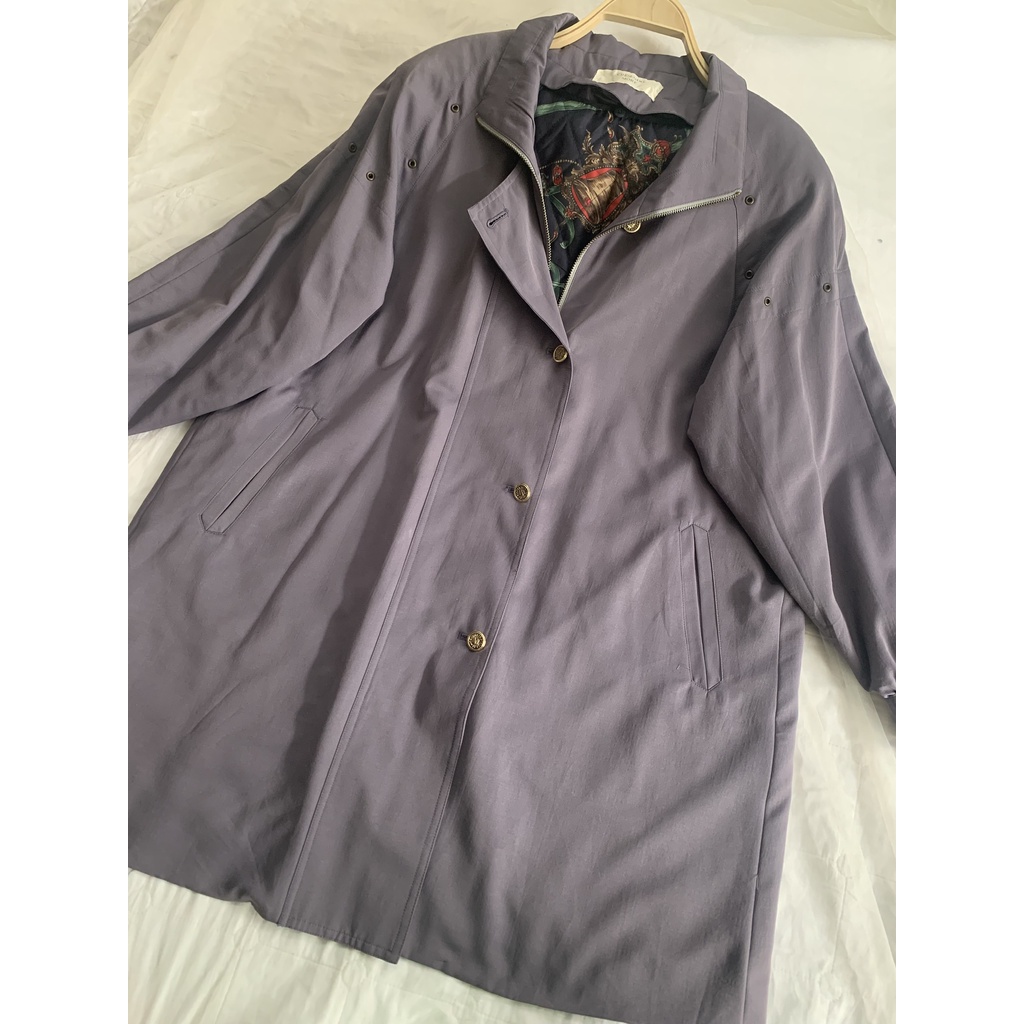 Áo khoác trench coat M86 khóa zip nút bấm tay phồng lót trong tháo rời được có độn vai 2hand Hàn si tuyển ảnh thật