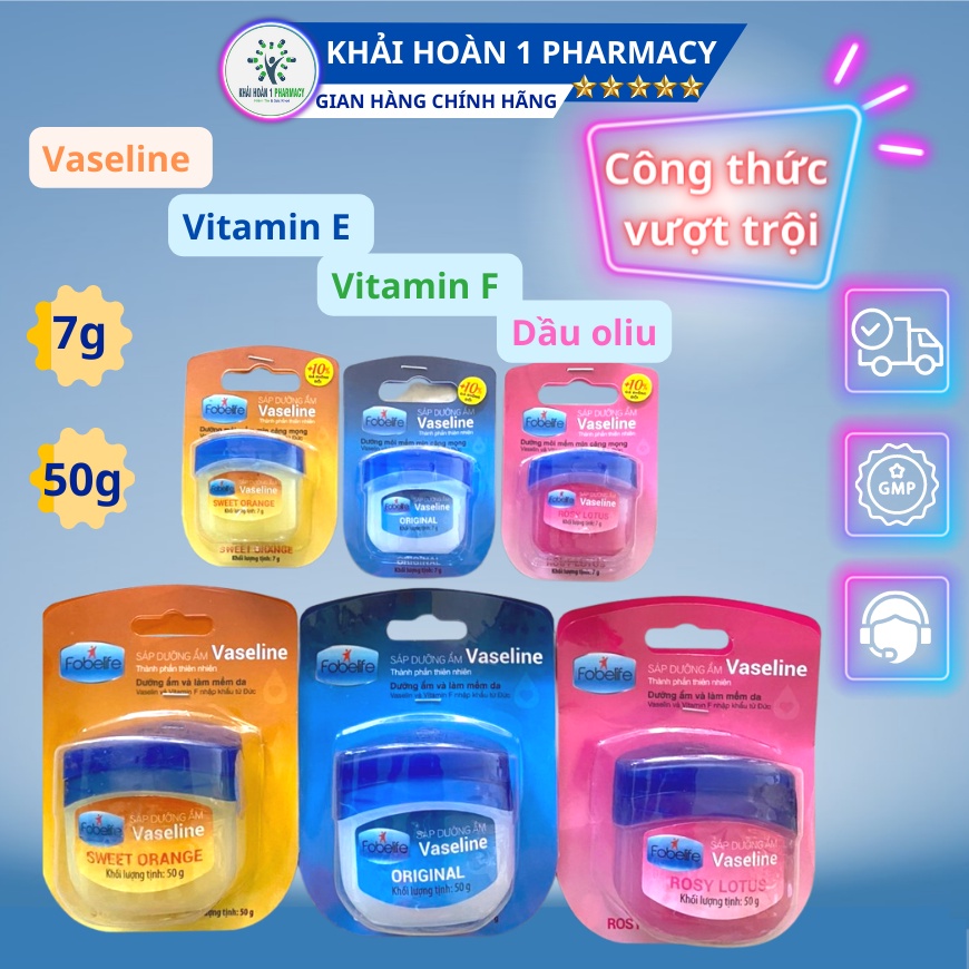 Sáp Dưỡng Môi, Làm Mềm Da Vaseline Love Line Thiên Nhiên - Đạt chuẩn GMP