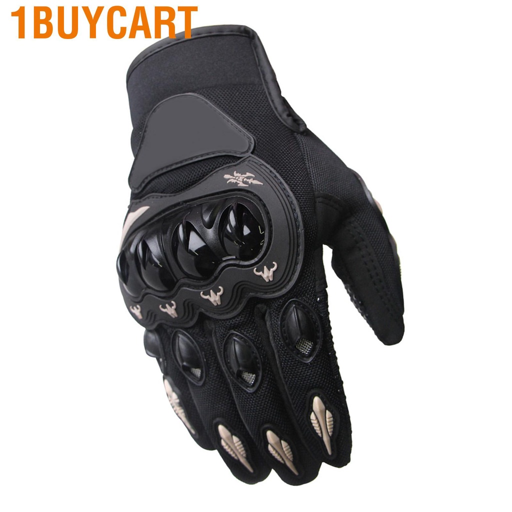 1buycart 1Pair Sun Proof Fall Knight Gloves Motorcycle Bike Riding Grey with Black Background