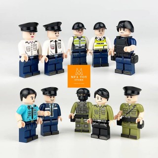 Đồ chơi lắp ráp swat army , mô hình lắp ghép quân sự - Combo 10 cảnh sát thành phố M8038 (MFA TOY STORE)