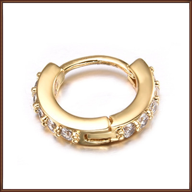 Khuyên Tai Tròn Nhỏ Đính Đá Zircon Thời Trang Cho Nữ