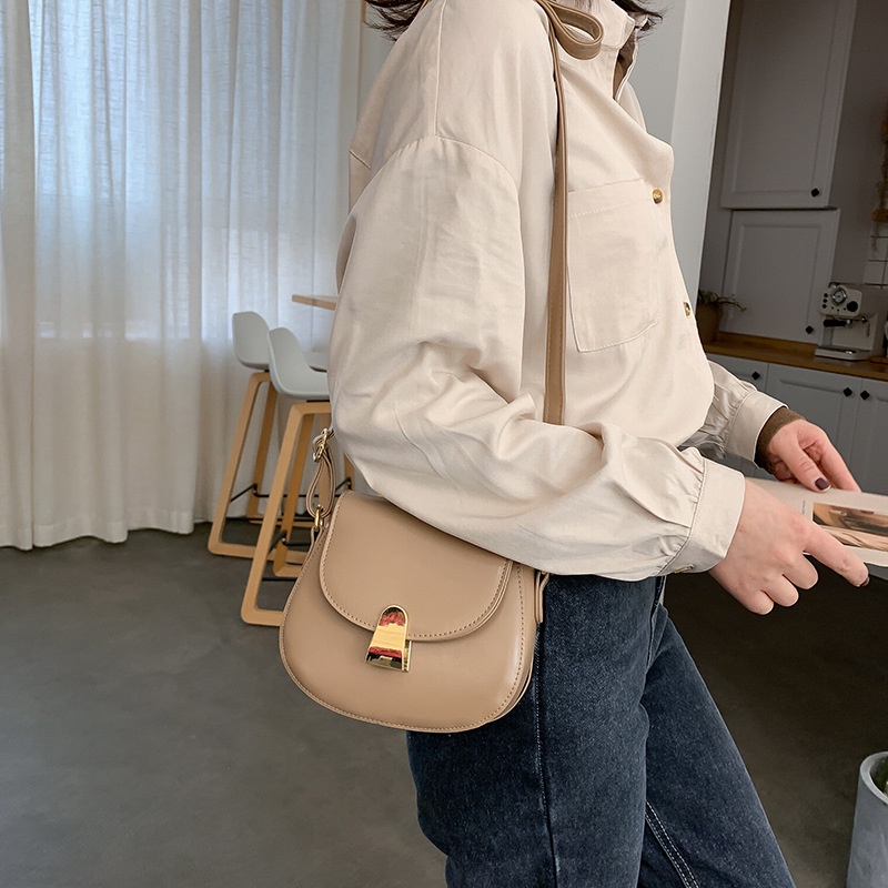 MISCHA Túi Đeo Vai Bằng Da PU Màu Trơn Phong Cách Hàn Quốc Thời Trang