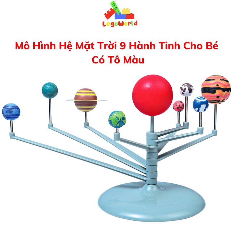 Mô Hình Hệ Mặt Trời 9 Hành Tinh Cho Bé Có Tô Màu - Đồ Chơi Cho Bé Legoword