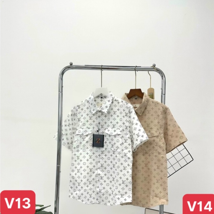 Áo sơ mi nam cao cấp chất liệu cotton đẹp màu xanh trắng ngắn tay kiểu dáng hàn quốc ADO18 mẫu mới