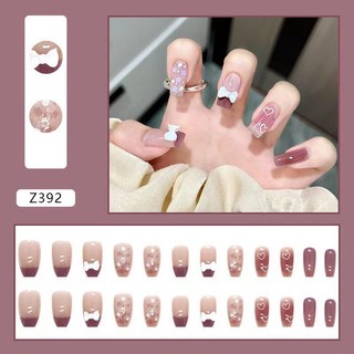 Set 24 móng tay giả kèm keo dán móng xinh xắn,dễ thương