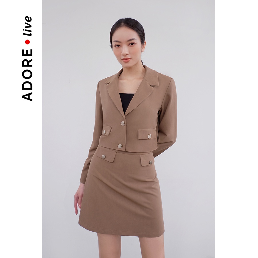 Áo khoác blazer 6 màu chất liệu tuýt si crop 2 khuy 2LBL3019 ADORE DRESS