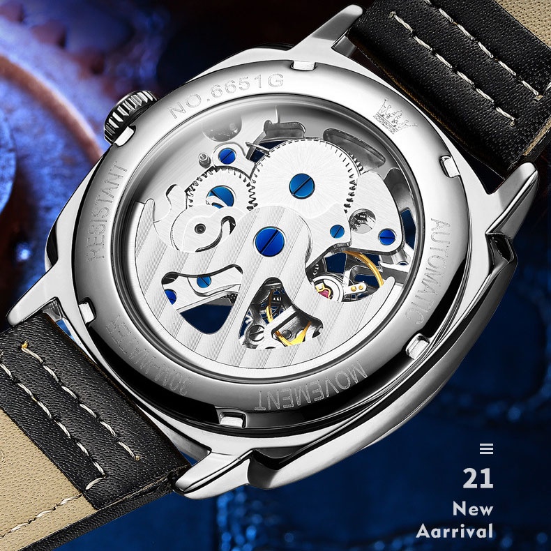 Đồng Hồ Nam Olevs Máy Cơ Size 40mm,Dây Đeo Bằng Da,Kim Dạ Quang,Chống Nước 30m,Bảo Hành Toàn Quốc 12 Tháng