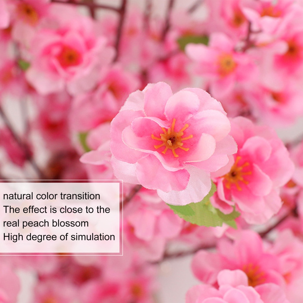 Cành Hoa Đào Giả Bằng Lụa Cao Cấp Nhiều Màu Sắc 120cm 66cm Dùng Trang Trí Nhà Cửa / Tiệc Cưới