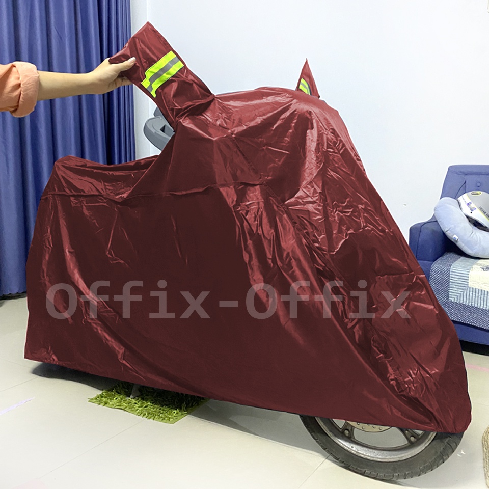 Áo bạt phủ trùm xe máy có tai phản quang loại DẦY 1,2-1,4kg hiệu Offix