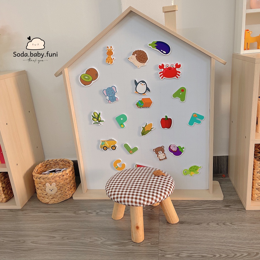 60x80cm Bảng vẽ từ tính, bảng từ cho con học vẽ - viết, đếm số, bảng viết phấn, nam châm, sticker bảng từ