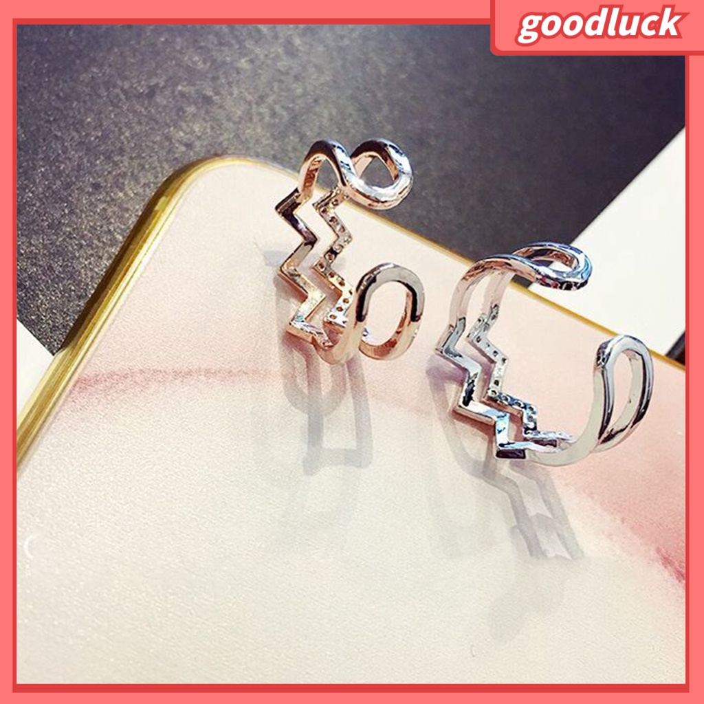 Chúc may mắn| Nhẫn Nữ Hai Lớp Gợn Sóng Lấp Lánh