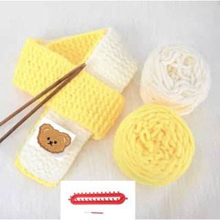 [Có video hướng dẫn] Set Đan khăn Len Bông Sữa choàng cổ Tự đan