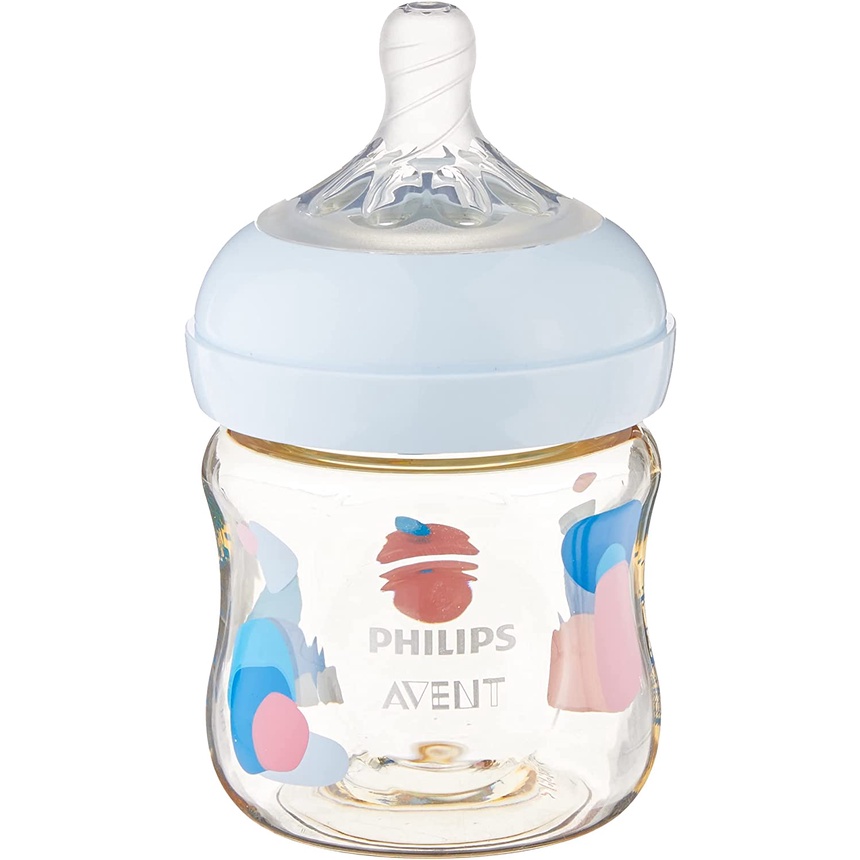 Philips Avent Hộp 2 Bình sữa PPSU thiết kế tự nhiên 125ml cho trẻ từ 0 tháng tuổi SCF581/20