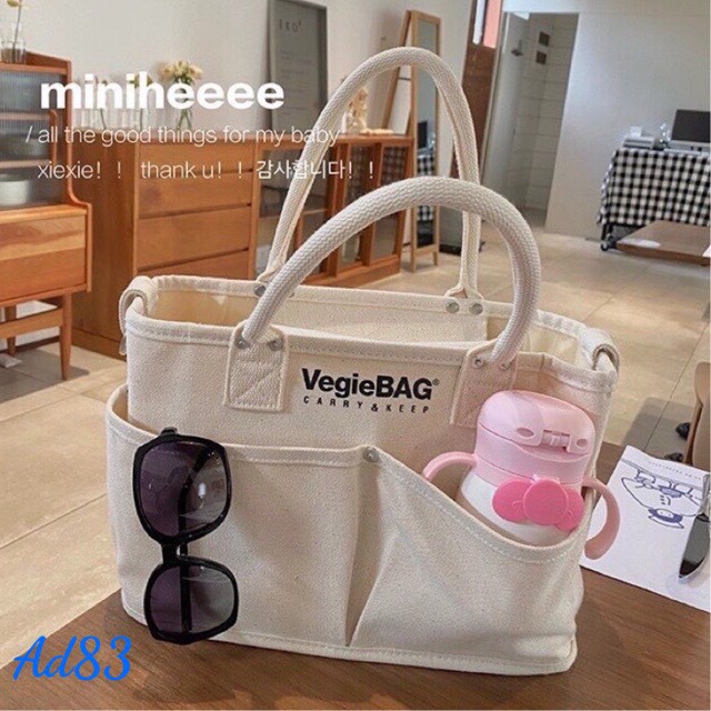 TÚi Bỉm Sữa đang năng VEGEBAG size đại cho mẹ thoải mái đựng đồ cho bé