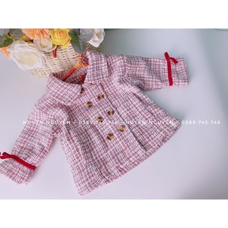 Áo dạ Tweed kẻ ô hồng xuất dư 5-17kg