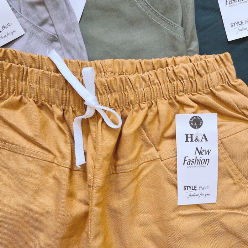 Quần đùi nữ vải kaki lưng thun co giãn thoải mái | BigBuy360 - bigbuy360.vn