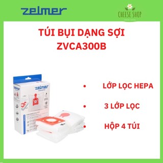 Túi lọc bụi dạng sợi zelmer zvca300b cho máy hút bụi , hộp 4 túi+ 1 miếng lọc