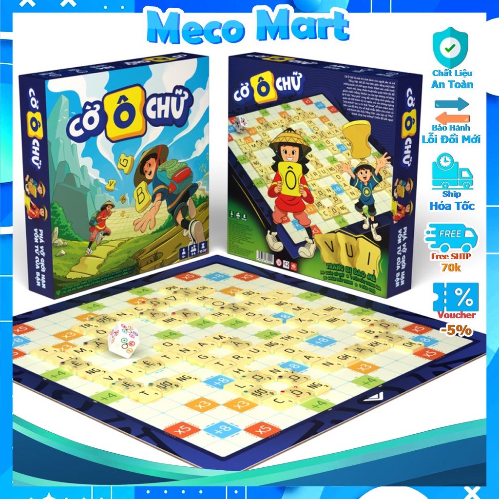 Trò chơi Cờ Ô Chữ - Chiến Thuật Sử Dụng Tiếng Việt Của Ai Cao Hơn Nào. BoardGame Hay Rủ Bạn Chơi Ngay, Đồ Chơi MecoMart