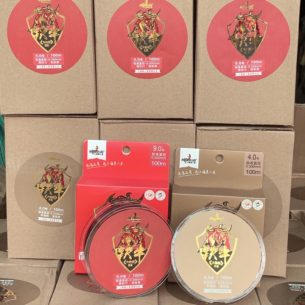 Dây cước câu cá làm trục, thẻo Thiết Ngư hãng MERMAID- mỹ nhân ngư 100m, hàng chính hãng