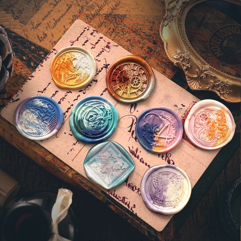 Túi nhỏ hạt sáp hình bát giác 100 hạt 35g hạt sáp con dấu 62 màu