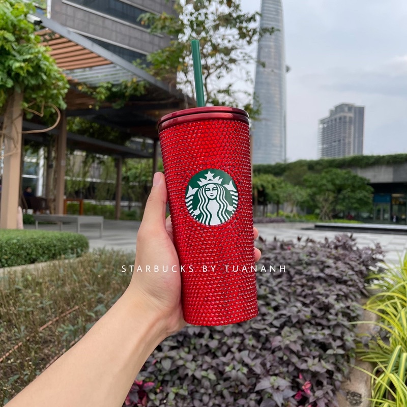 [Chính hãng] Ly Starbucks Red Rhinestone Bling In Crystal 2021 Limited Edition