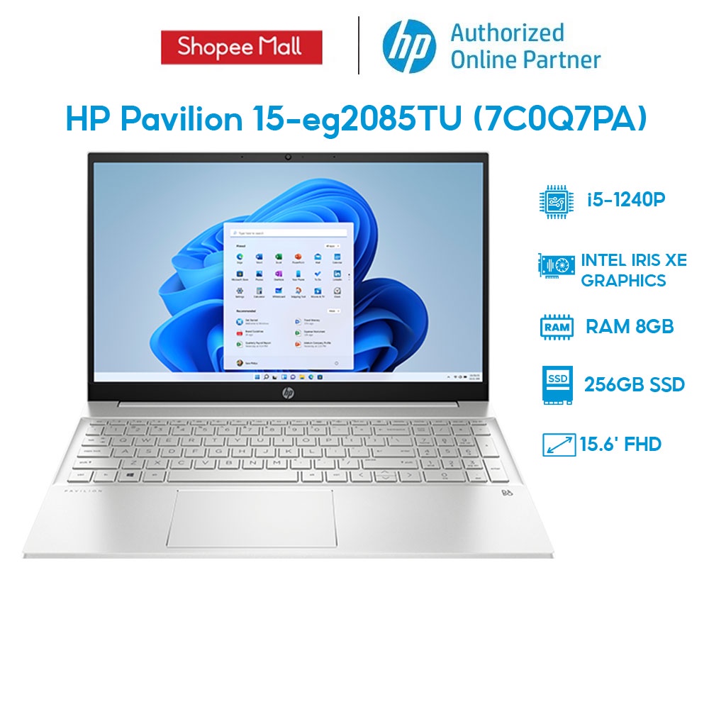 [Mã ELHP3TR giảm 12% đơn 500K] Laptop HP Pavilion 15-eg2085TU 7C0Q7PA i5-1240P | 8GB | 256GB | 15.6' FHD | Win 11